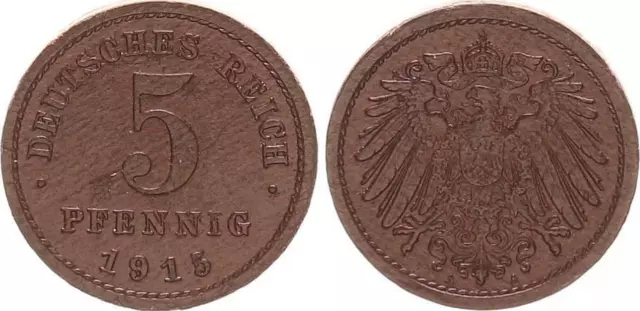 Pergament Hartpappe Probe für ein 5 Pfennig Stück 1915 A  59917