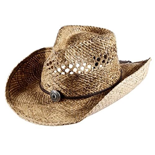 Western Hats for Women Cowboy Outback Raffia Sun Hat Cowgirl Summer Beach