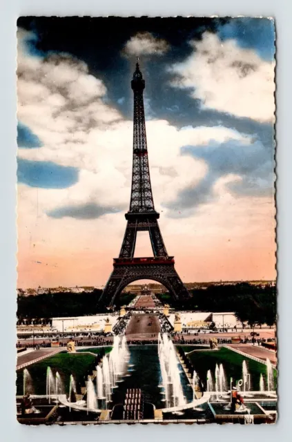 Paris En Flanant Les Grandes Eaux Palais Chaillot Tour Eiffel Postcard UNP VTG