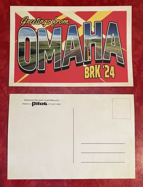 2024 BERKSHIRE HATHAWAY Meeting Pilot Travel “Greetings From Omaha” Post Card