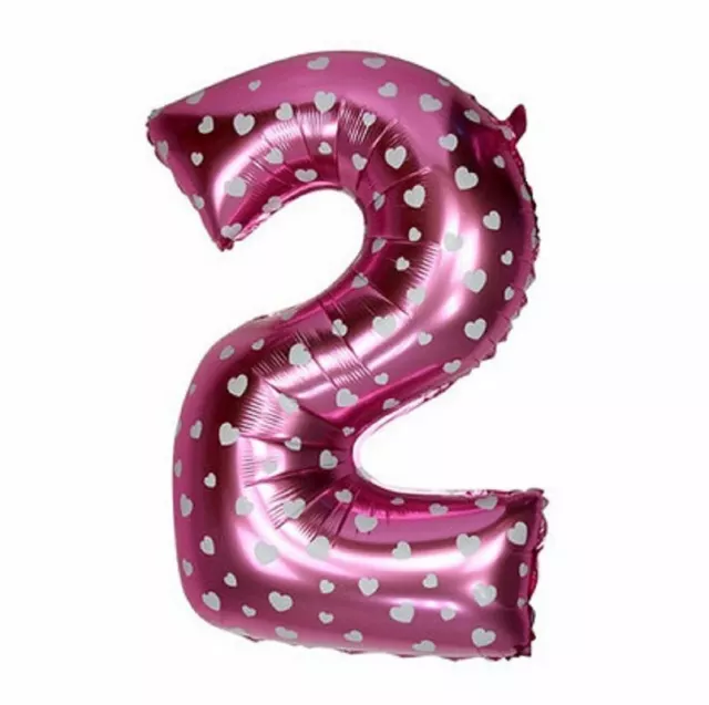 Pink Foil Balloon Number 2 Birthday Age Party Wedding Inflatable Banner Decor