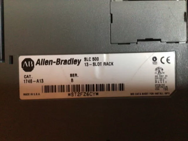 Allen Bradley 1746-P2 SLC 500 Ser. C Power Supply w/ 1746-A13 Ser. B Slot Rack