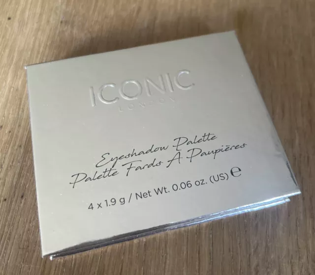 ICONIC London Palette Ombretti Bronzo e Smokey - 4 Sfumature - Nuovo - Gratuito P&P