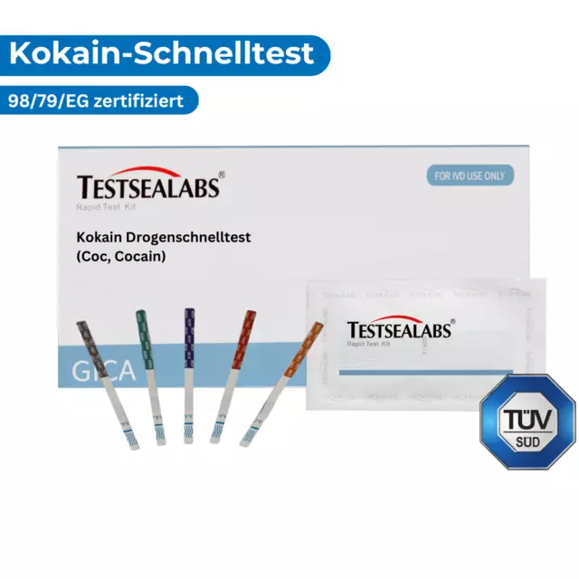 1 - 100 Stück | Kokain Drogenschnelltest (Coc, Cocain), 100 ng/m