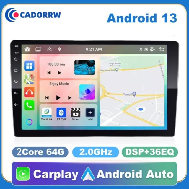 2+64GB 9'' Double 2 Din Android 13 Car Stereo Apple CarPlay Android Auto Radio