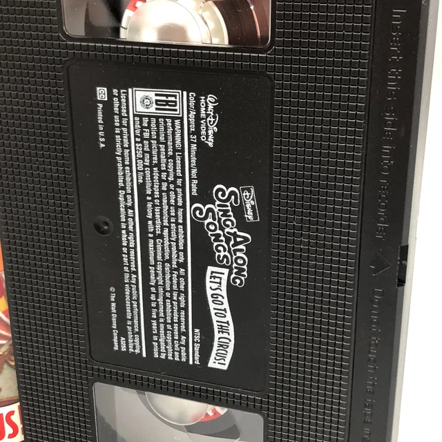 DISNEY SING ALONG Songs VHS VCR Tape Video Let’s Go To The Circus Red