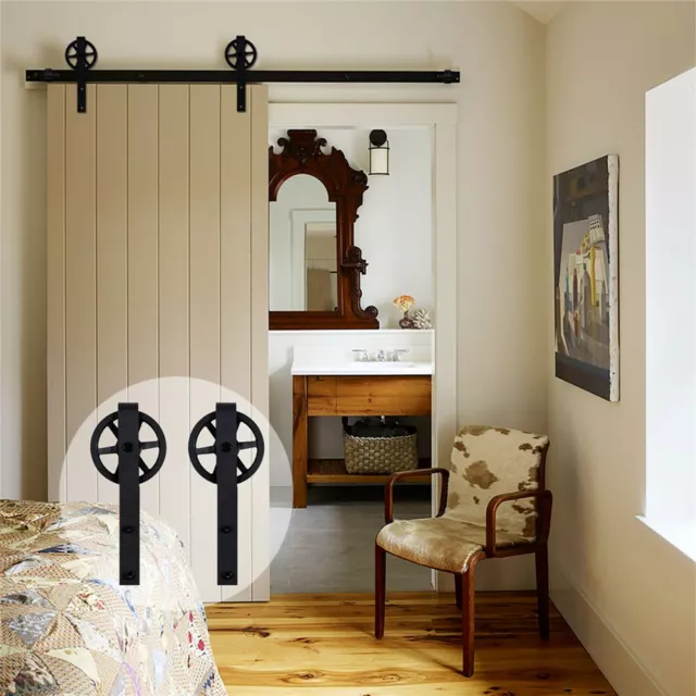 CCJH 4-16FT Sliding Barn Door Hardware Track Kit for Single/Double/Bypass Door