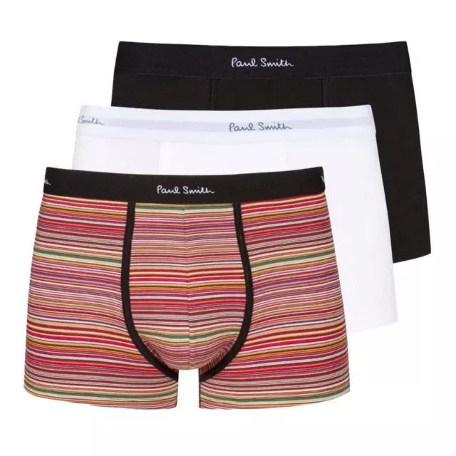 PS PAUL SMITH Mens 3 Pack Boxers Trunks Shorts SIZE XL BNIB Stripe Black White