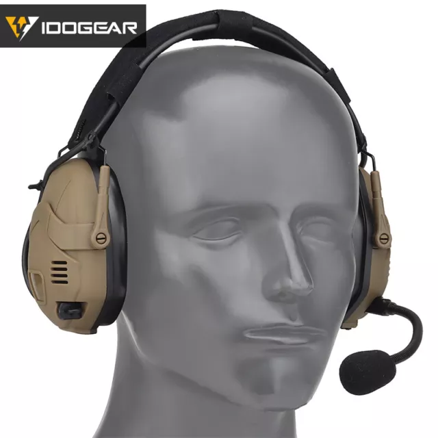 IDOGEAR Casque tactique électronique Bluetooth Cache-oreilles pour Noise Reduct 3