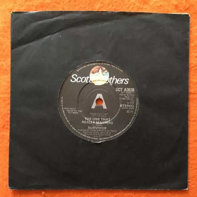 Survivor- The One That Really Matters- Scotti Brothers Promo 7” 1982