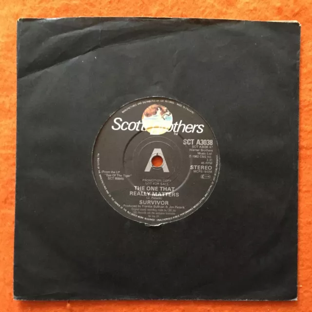 Survivor - The One That Really Matters - Scotti Brothers Promo 7"" 1982