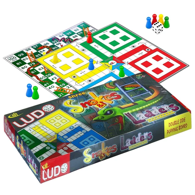 Jeu De Société Ludo & Serpents Et Échelles - Jeu Familial Pour Enfants (à Partir De 12 Ans)
