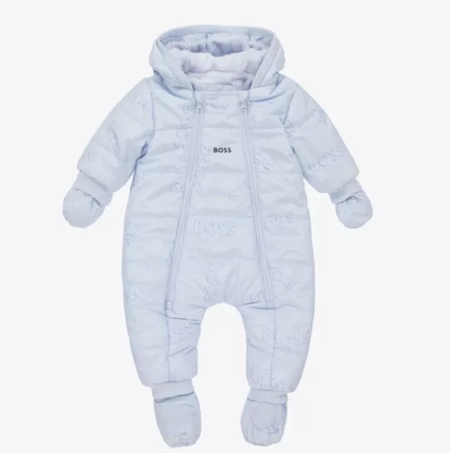 Hugo Boss Baby Baby Jungen blau Logo Schneeanzug