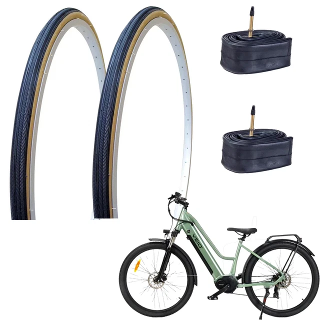 2 Copertoni Beige Olanda Per Bicicletta 26 X 1 3/8 + 2 Camere D'Aria – Stile Classico Per Bici Da Donna