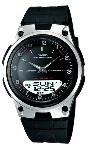 Casio Men's AW80-1AV Forester Ana-Digi Databank 10-Year Battery Watch (R)