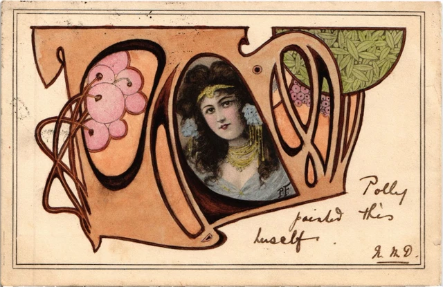 PC ARTIST SIGNED, MUGGIAI, GLAMOUR LADY, FLOWER, Vintage Postcard PC ARTIST SIGNED, MUGGIAI, GLAMOUR LADY, FLOWER, Vintage Postcard