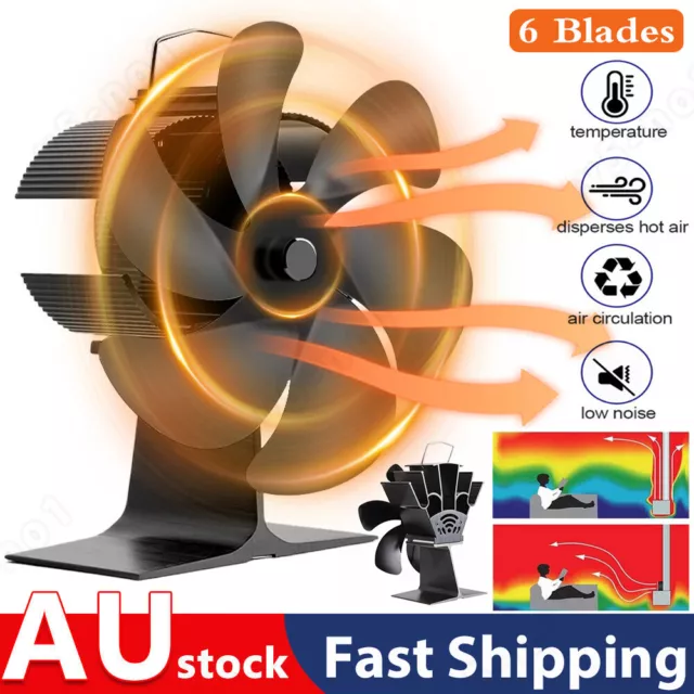 6 Blade Cocoon Fan For Wood / Log Burner / Fireplace Quiet Environment Heat Fire