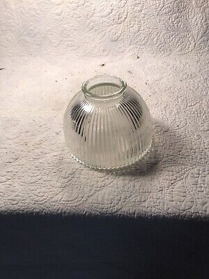 Vintage  Industrial Glass Lamp Shade Light Globe Ribbed 1930s 3 1/4” Fitter