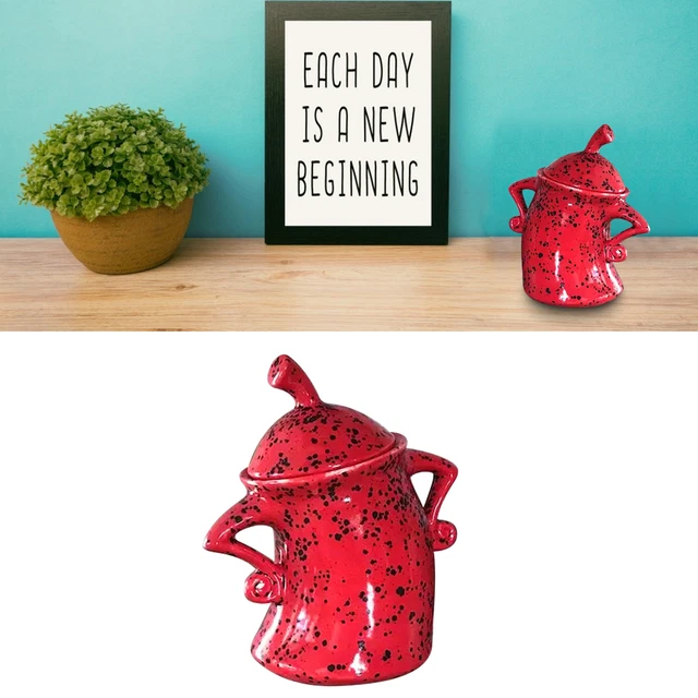 Desktop Mug Ornament Easy To Store Drop-Resistant Sturdy(Red) ND2