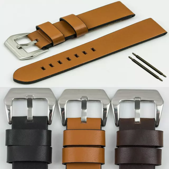 Heavy duty Genuine Calf Leather watch strap pam buckle straps 18-20mm mens band