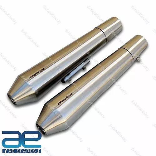 PoweRage Short Exhaust Silencer For Royal Enfield Twin Interceptor GT 650 GEc