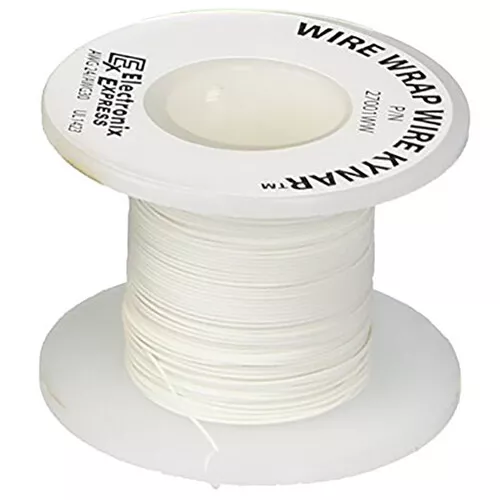 Wire Wrap Solid Kynar Wire 30 Gauge (White, 100 feet)