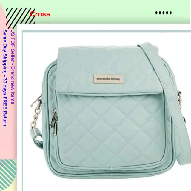Samantha Brown RFID Protected Quilted Crossbody Bag - Light Teal