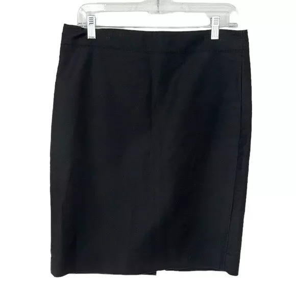 J. Crew Women's 8 #2 Pencil Skirt Black Back Zip Vent