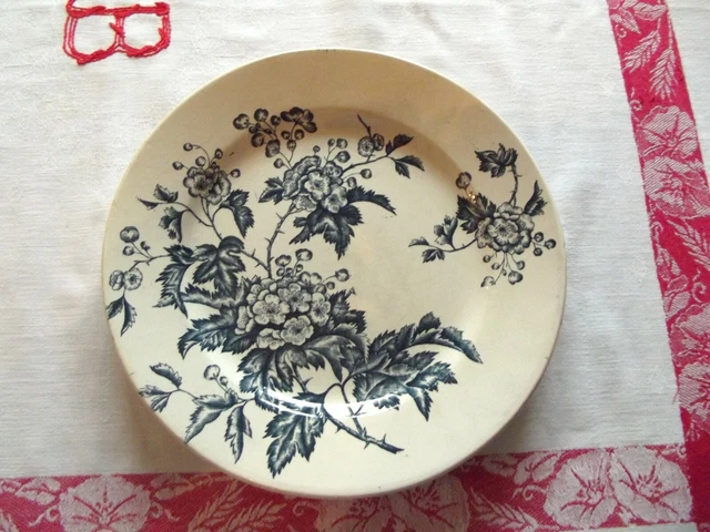 ancienne assiette plate décors aubépine