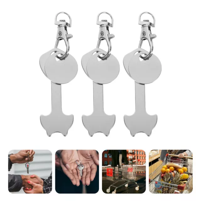 Cabilock 3Pcs Quarter Holder Keychain & Tokens for Shopping Carts-GQ