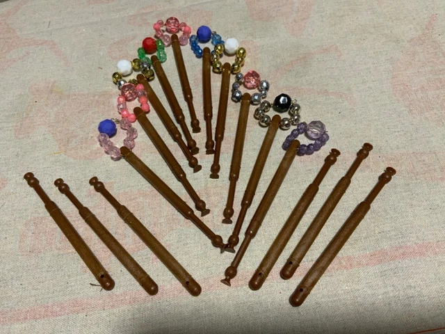 10 bobinas para hacer encaje - con abrazaderas con cuentas + 6 sin gorras