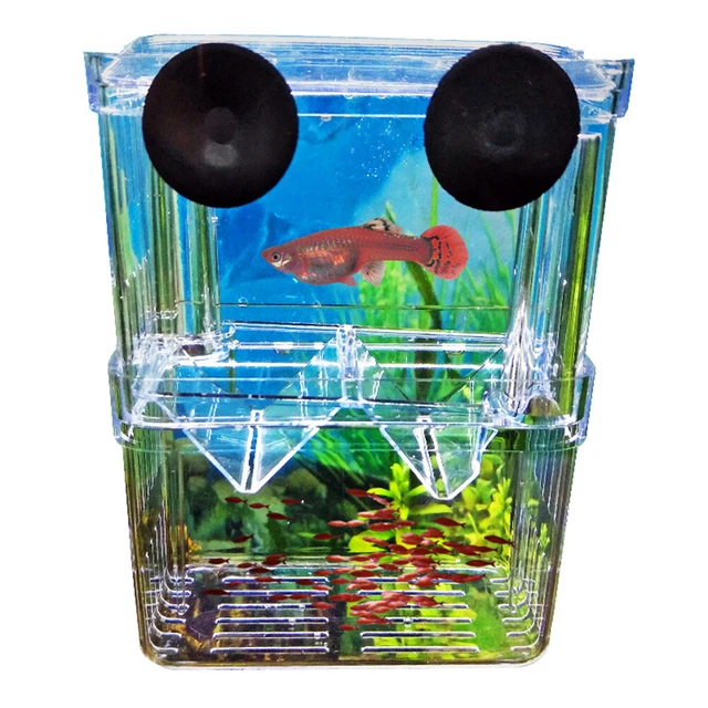 Clear Aquarium Hatchery Trap Fish Breeding Box Tank Fry Breeder Isolation Case
