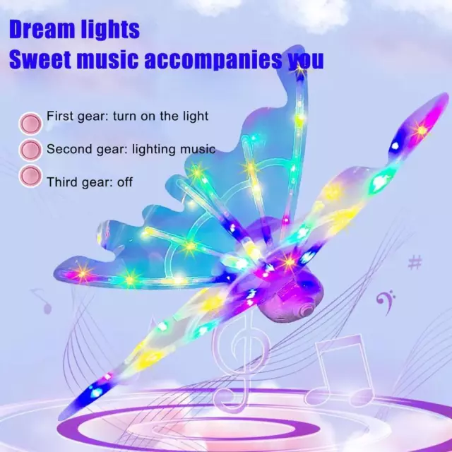 Electric Angel Wing Flapping Butterfly Wing LED Fairy Wing For Kid-Girls O7P3 2