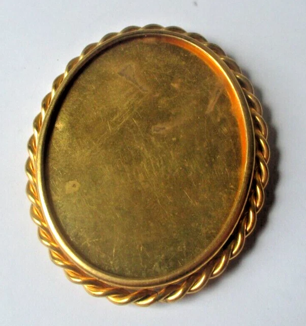 Broche Médaillon Ancienne - Porte-photo - Métal Doré - Bijou Vintage