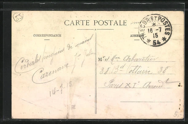 CPA Commercy, Hôpital, Rue Carnot 1915 2