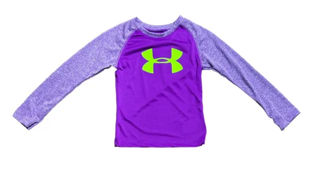 Under Armour HeatGear Girls Toddler Sz 4T Purple Long Sleeve Shirt New NWT