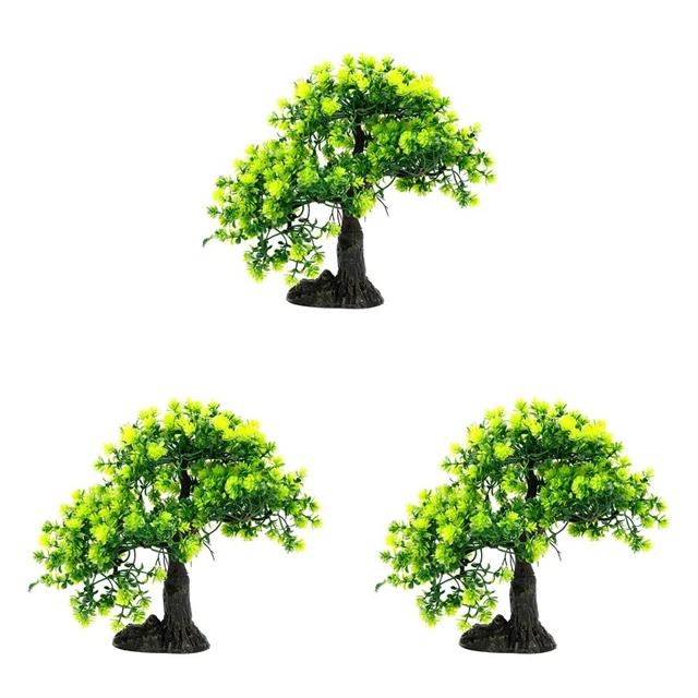 3 PCS Aquarium Bonsai Tree House Decorations Home Resin Ornament Fish Tank