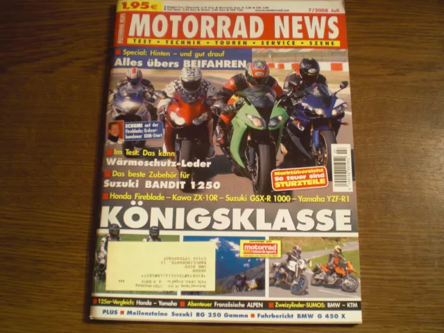 Zeitschrift Motorrad News  07/2008 Juli