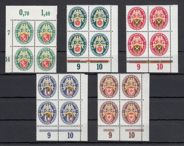 DR 1929, Mich.-Nr.: 430-34 **  4er.-block geprüft