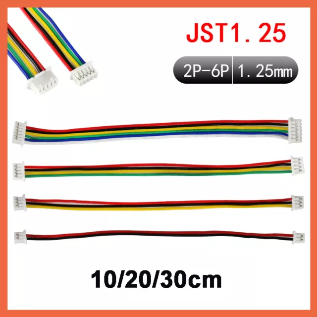 Micro JST 1.25 2-6 PIN PH Male Plug Female Connector With Wire Cables 10/20/30cm