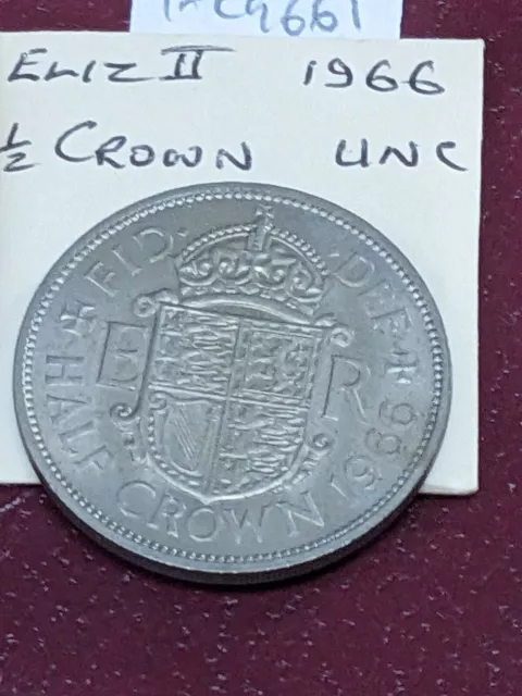 1966 Elizabeth II Halfcrown 2/6d cupronickel coin in UNC.Pre-decimal.HC9661