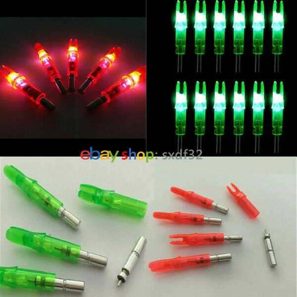 12Pcs 6.2mm LED Lighted Arrow Nocks For Compound Recurve Bow Archery Arrow Tail