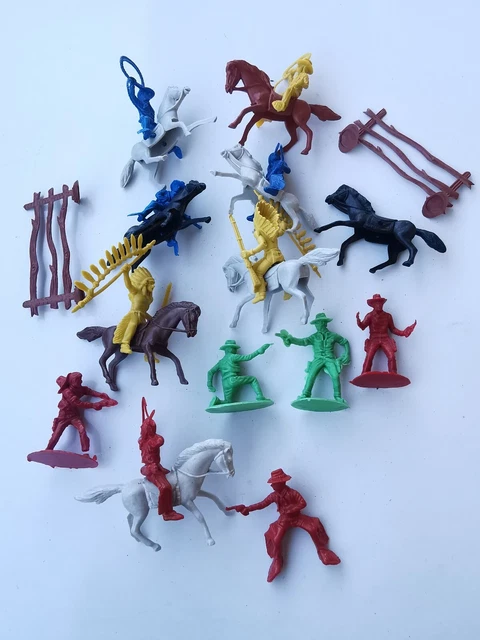 Ancien Soldat / Figurine, Cow Boy / Far West, En Plastique Peint Starlux Michel Imgx2000 1111