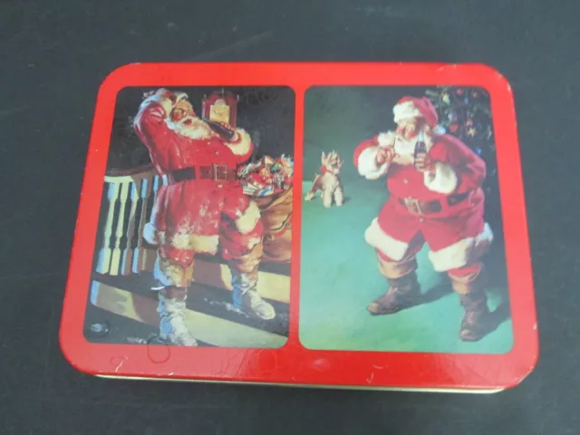 1993 Coca-Cola Santa Nostalgia playing cards & tin United States Playing Card Co
