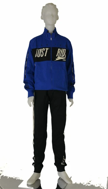 Tuta Felpata Bambino Ragazzo Zip Stampa Tasche Polsini Marca Bm Art.ay3221