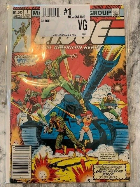 GI Joe 1 Real American Hero 1st Ap Snake Eyes Marvel 1982 VG 1st Print Newsstand