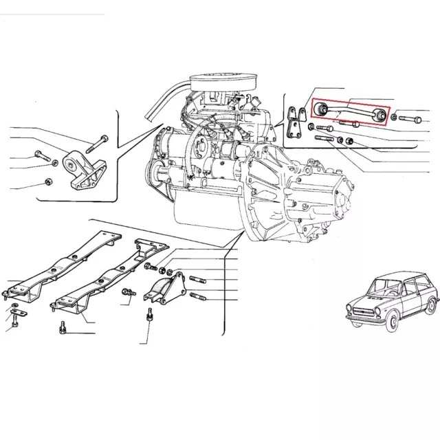 Tirante Sostegno Supporto Motore Autobianchi A 112 - Fiat 128 Per 4333309 2