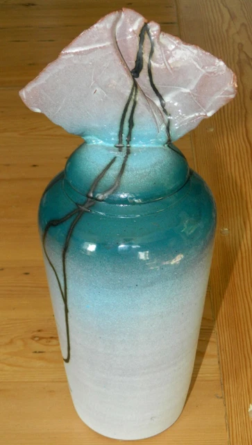 Studio Art Pottery~ Shenfeld Syracuse NY Modern Covered Vase Jar Urn 14 3/4"