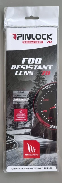 Lente Pinlock 70 Max Vision DKS 209 Fumè Mt Helmet MT-V-14 caschi Rapide Targo