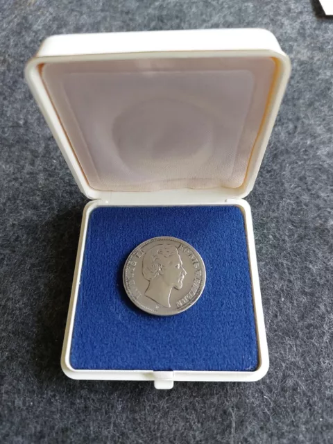 2 Zwei Mark Deutsches Reich 1876 D Ludwig II. König v. Bayern alte Silber Münze